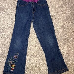 Vintage 2005 Embroidered Dora Jeans
